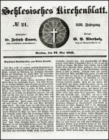 Schlesisches Kirchenblatt. Jg. 13, Nr. 21 (1847) + Beilage