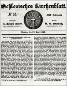 Schlesisches Kirchenblatt. Jg. 13, Nr. 25 (1847) + Beilage
