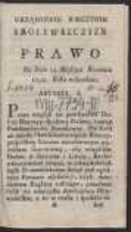 Urządzenie Wieczyste Krolewszczyzn. Prawo Na Dniu 24. Miesiąca Kwietnia 1792. Roku uchwalone