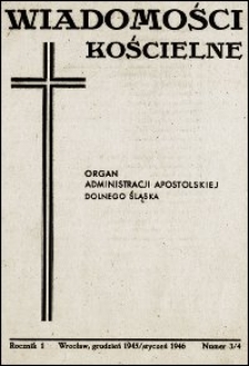 Wiadomości Kościelne. R. 1, 1946, nr 3-4