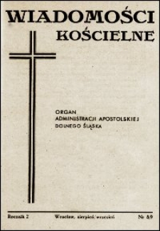 Wiadomości Kościelne. R. 2, 1947, nr 8-9