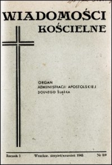 Wiadomości Kościelne. R. 3, 1948, nr 8-9