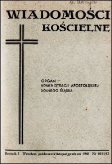 Wiadomości Kościelne. R. 3, 1948, nr 10-12