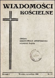 Wiadomości Kościelne. R. 4, 1949, nr 1-2