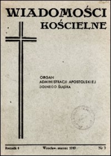 Wiadomości Kościelne. R. 4, 1949, nr 3