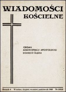 Wiadomości Kościelne. R. 4, 1949, nr 8-10