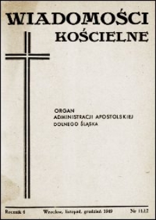 Wiadomości Kościelne. R. 4, 1949, nr 11-12