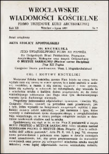 Wrocławskie Wiadomości Kościelne. R. 12, 1957, nr 7