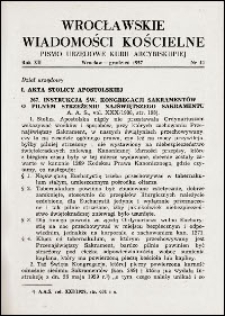 Wrocławskie Wiadomości Kościelne. R. 12, 1957, nr 12