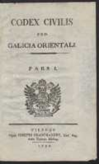 Codex Civilis Pro Galicia Orientali. Ps 1