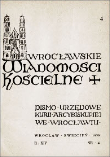 Wrocławskie Wiadomości Kościelne. R. 14, 1959, nr 4