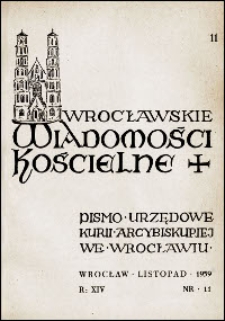 Wrocławskie Wiadomości Kościelne. R. 14, 1959, nr 11