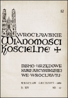 Wrocławskie Wiadomości Kościelne. R. 14, 1959, nr 12
