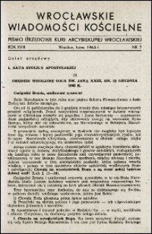 Wrocławskie Wiadomości Kościelne. R. 18, 1963, nr 7