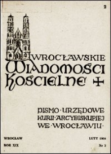 Wrocławskie Wiadomości Kościelne. R. 19, 1964, nr 2