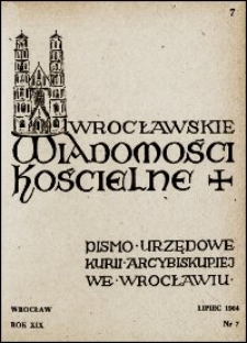 Wrocławskie Wiadomości Kościelne. R. 19, 1964, nr 7