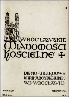 Wrocławskie Wiadomości Kościelne. R. 19, 1964, nr 8
