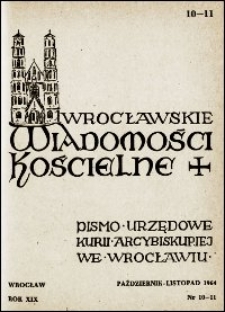 Wrocławskie Wiadomości Kościelne. R. 19, 1964, nr 10-11