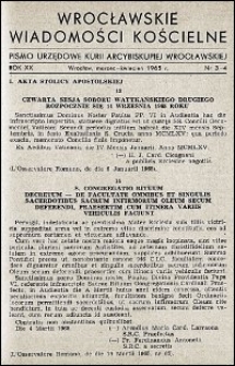 Wrocławskie Wiadomości Kościelne. R. 20, 1965, nr 3-4