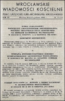 Wrocławskie Wiadomości Kościelne. R. 20, 1965, nr 11-12
