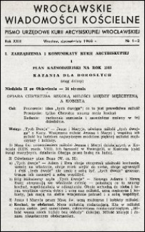Wrocławskie Wiadomości Kościelne. R. 23, 1968, nr 1-2