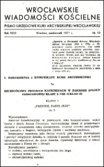 Wrocławskie Wiadomości Kościelne. R. 26, 1971, nr 10