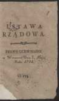 Ustawa Rządowa : Prawo Uchwalone w Warszawie Dnia 3. Maja Roku 1791