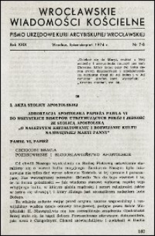 Wrocławskie Wiadomości Kościelne. R. 29, 1974, nr 7-8