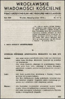 Wrocławskie Wiadomości Kościelne. R. 29, 1974, nr 11-12