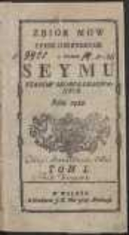 Zbior mow i pism niektorych w czasie seymu stanow skonfederowanych roku 1788. T. 1