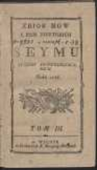 Zbior mow i pism niektorych w czasie seymu stanow skonfederowanych roku 1788. T. 3