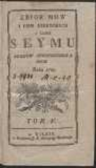 Zbior mow i pism niektorych w czasie seymu stanow skonfederowanych roku 1789. T. 5