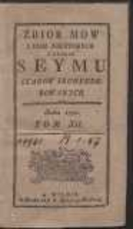 Zbior mow i pism niektorych w czasie seymu stanow skonfederowanych roku 1790. T. 12