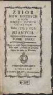 Zbior Mow Roznych w czasie Dwoch Seymow Ostatnich Roku 1775. y 1776. Mianych. T. 2: Mowy w czasie Seymu Ordynaryinego Roku 1776. osobliwie od początku Seymu do dnia 19. Września