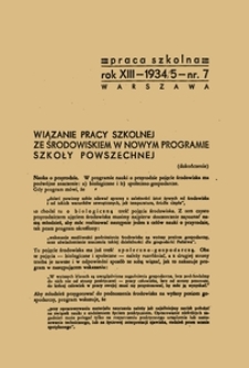 Praca szkolna : dodatek miesięczny do Głosu Nauczycielskiego, poświęcony sprawom pedagogiczno-dydaktycznym w związku z praktyką szkolną, Rok XIII