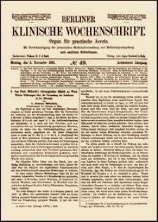 Weitere Erfahrungen über die Verwendung des Jodoforms in der Chirurgie, Berliner Klinische Wochenschrift, 1881, Jg. 8, No. 49, S. 721-725