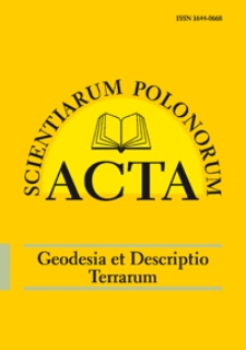 Acta Scientiarum Polonorum. Geodesia et Descriptio Terrarum 1, 2012