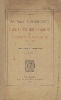Carl Gotthard Langhans : ein schlesischer Baumeister 1733-1808