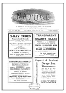 Nature : a Weekly Illustrated Journal of Science. Volume 96, 1916 January 13, [No. 2411]