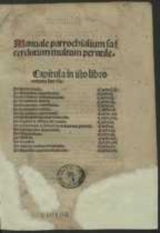 Manuale parochialium sacerdotum. Methodus confitendi mutos. Casus episcopales et papales
