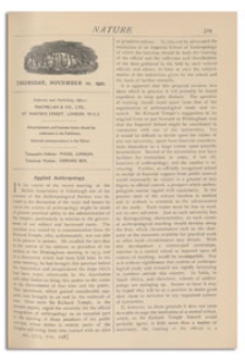 Nature : a Weekly Illustrated Journal of Science. Volume 108, 1921 November 10, [No. 2715]