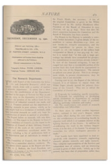 Nature : a Weekly Illustrated Journal of Science. Volume 108, 1921 December 15, [No. 2720]