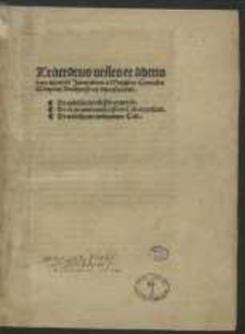 Tractatus utiles: De nobilitate caelestis corporis ; De eo an animati possint caeli appellari ; De nobilitate animarum caeli