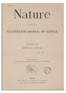 Nature : a Weekly Illustrated Journal of Science. Volume 115, 1925 January 10, [No. 2880]
