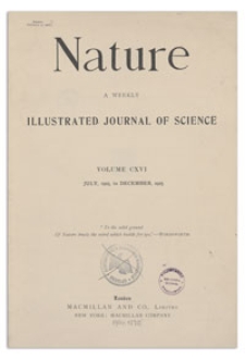 Nature : a Weekly Illustrated Journal of Science. Volume 116, 1925 August 8, [No. 2910]