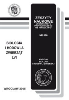 Zeszyty Naukowe Uniwersytetu Przyrodniczego we Wrocławiu. Biologia i Hodowla Zwierząt 56, 2008