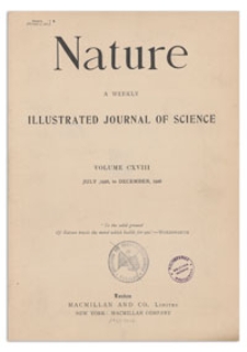 Nature : a Weekly Illustrated Journal of Science. Volume 118, 1926 September 11, [No. 2967]