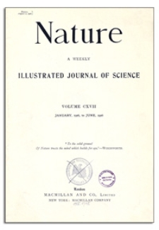 Nature : a Weekly Illustrated Journal of Science. Volume 117, 1926 January 2, [No. 2931]