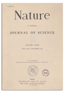 Nature : a Weekly Illustrated Journal of Science. Volume 122, 1928 July 7, [No. 3062]