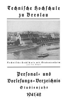 Personal- und Vorlesungs-Verzeichnis : Studienjahr 1941/1942